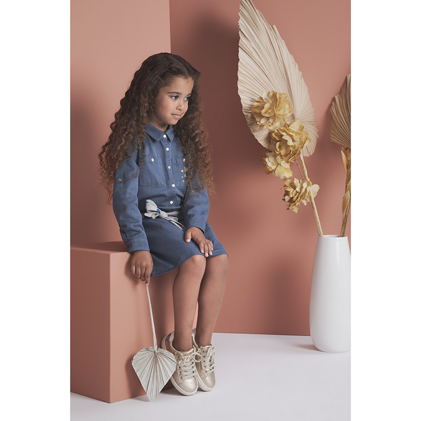 Robe chemise en lyocel manches longues pour fille 