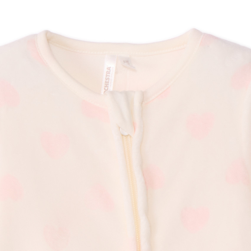 Dors-bien en velours imprimé cœurs pour bébé fille  