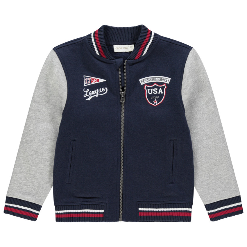 Gilet en molleton bicolore style campus 