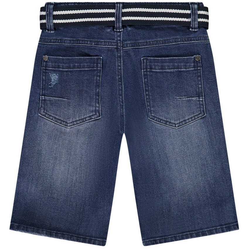 Bermuda en denim avec ceinture rayée pour garçon 