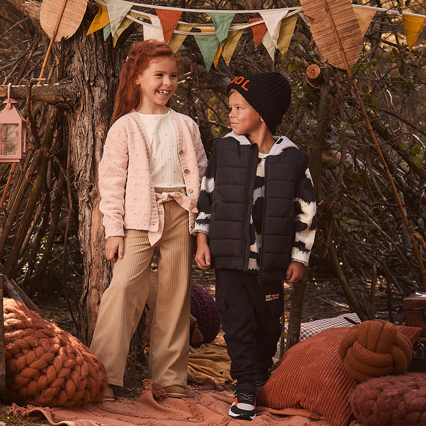 Doudoune sans manches à capuche molletonnée pour garçon 