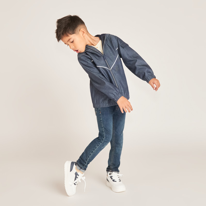 Coupe-vent en toile fantaisie unie pour garçon 