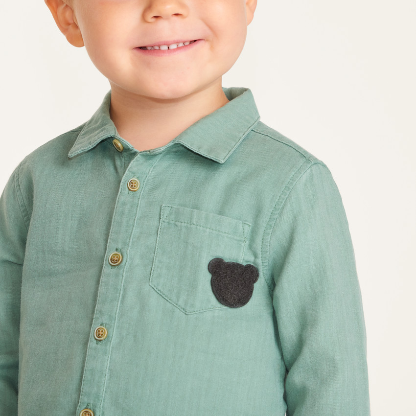 Chemise à manches longues bébé garçon en gaze de coton 