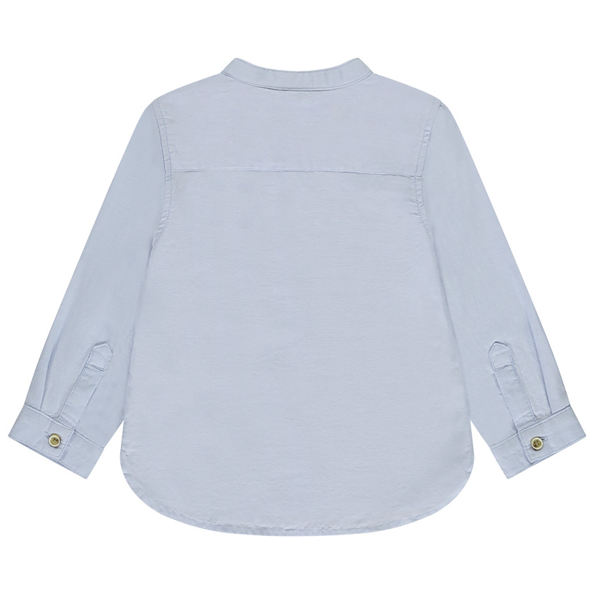 Chemise manches longues uni à col mao pour bébé garçon  