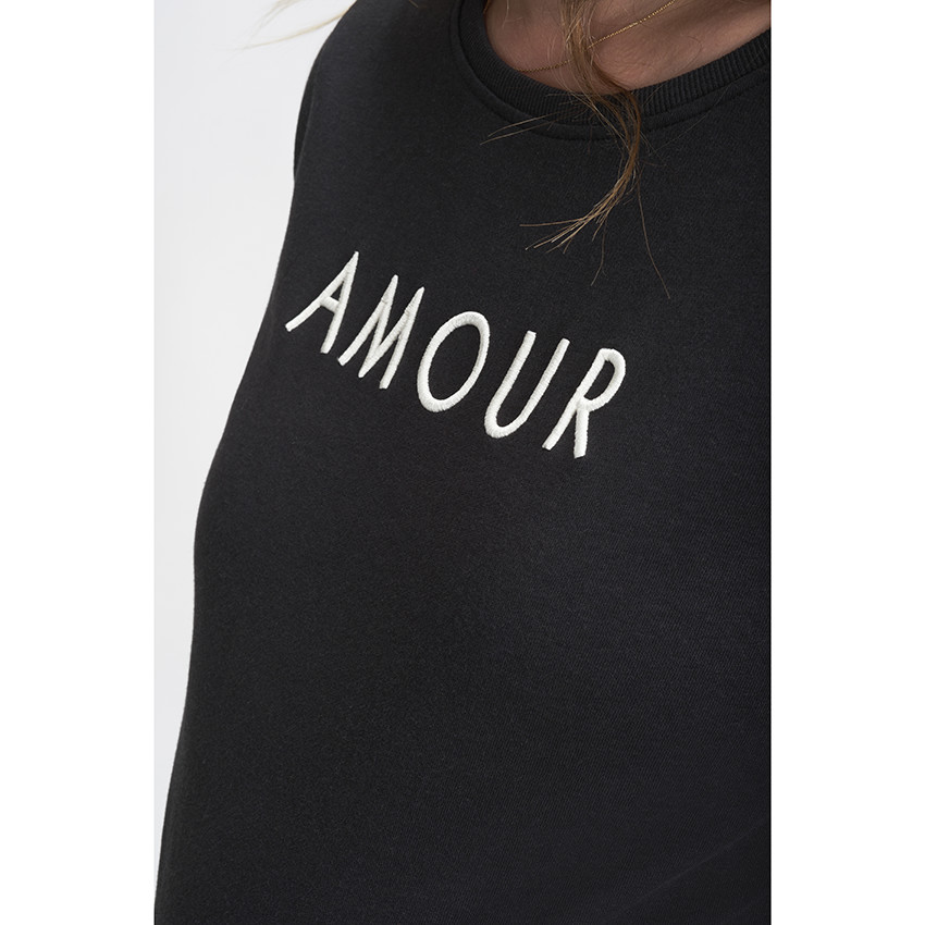 Sweat de grossesse en molleton gratté avec broderie  