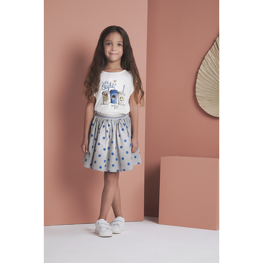 T-shirt manches courtes print boissons et sequins 