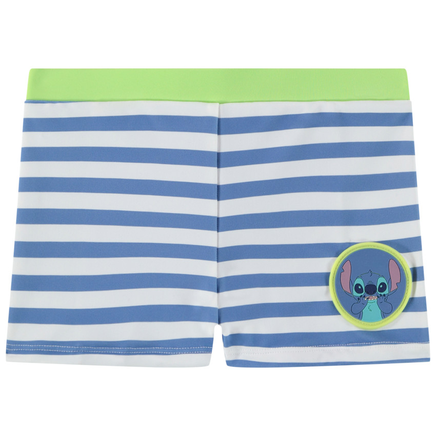 Boxer de bain rayé avec badge Stitch Disney pour garçon