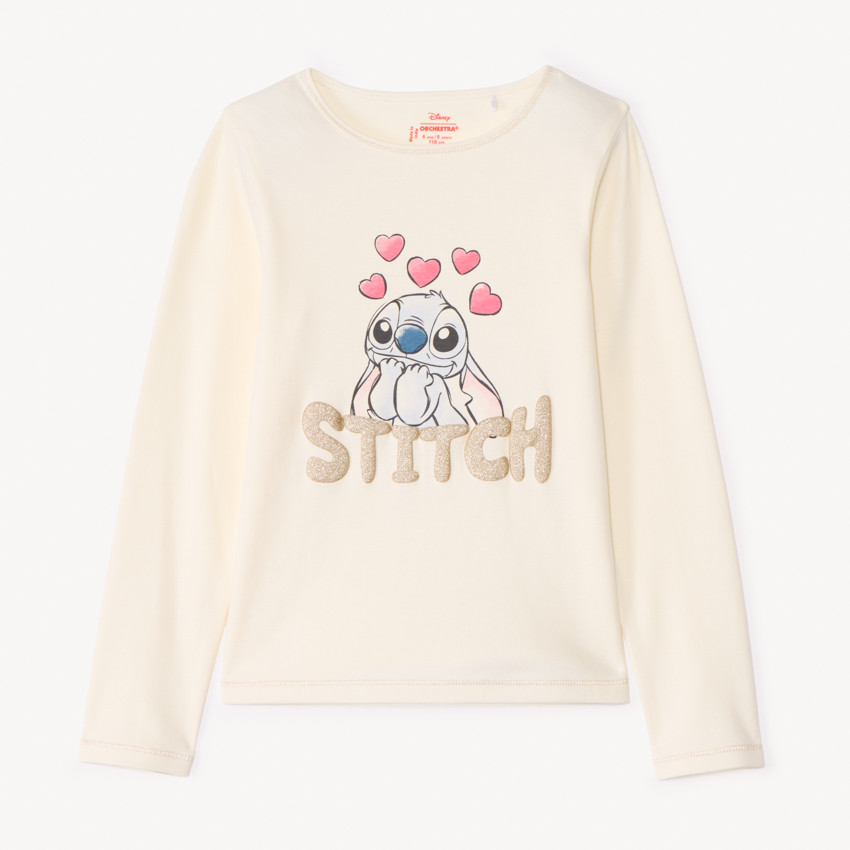 T-shirt manches longues Stitch Disney pour fille 