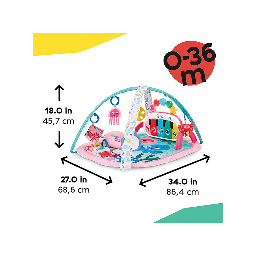 TAPIS D'EVEIL 4 EN 1 KICKIN TUNES MEDUSE ROSE 