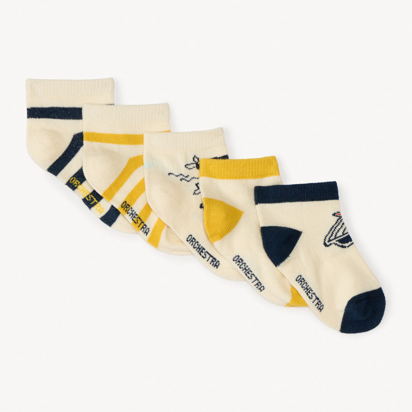 Lot de 5 chaussettes courtes fantaisie pour bébé garçon 