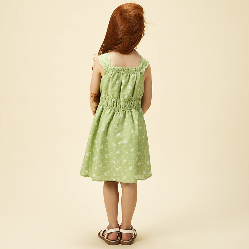 Robe sans manches imprimé cachemire pour fille 