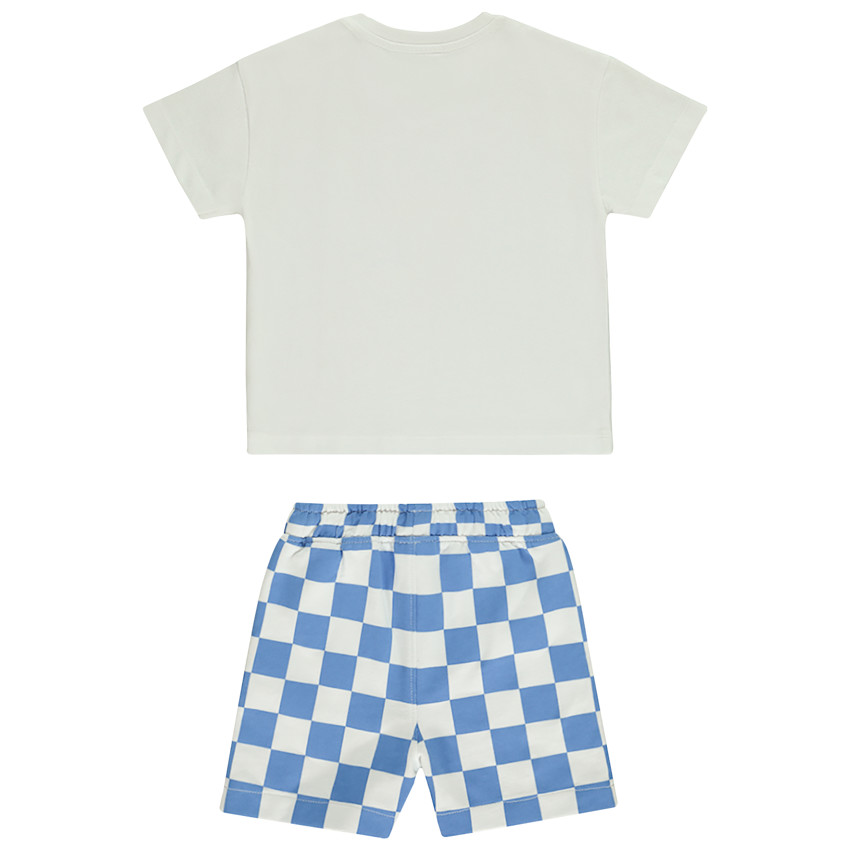 Ensemble 2 pièces avec short motif damier pour bébé garçon 