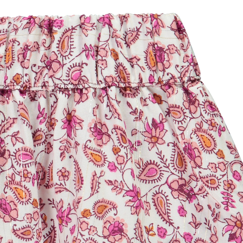 Jupe volantée imprimé floral avec lurex pour fille 