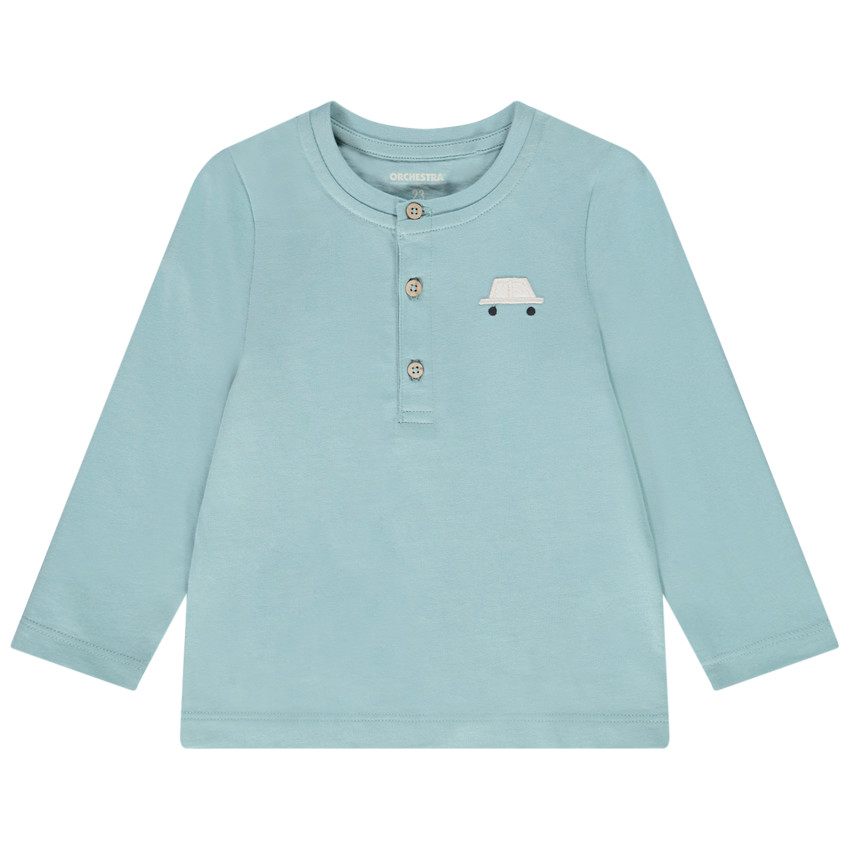 T-shirt manches longues col tunisien pour bébé garçon 