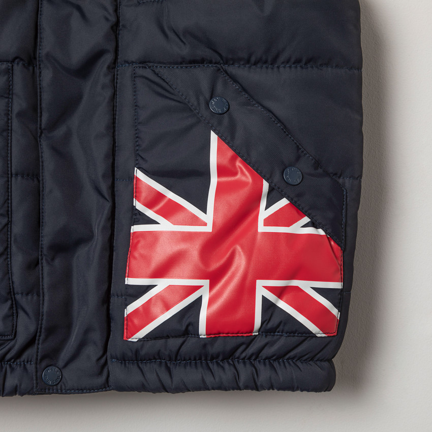 Doudoune sans manches doublée polaire print drapeau 