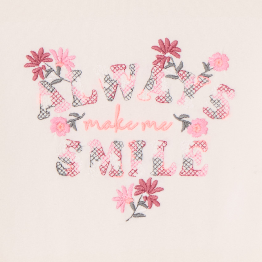 T-shirt manches longues brodé pour fille 