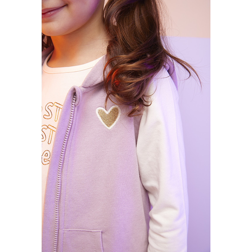 Ensemble gilet sans manche + t-shirt manches longues + legging pour bébé fille 