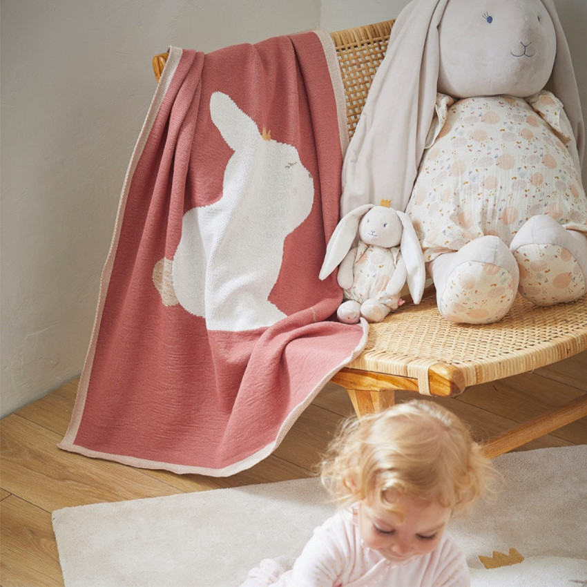 Couverture Bio en tricot Pili Lina & Joy - 75 x 100 cm 