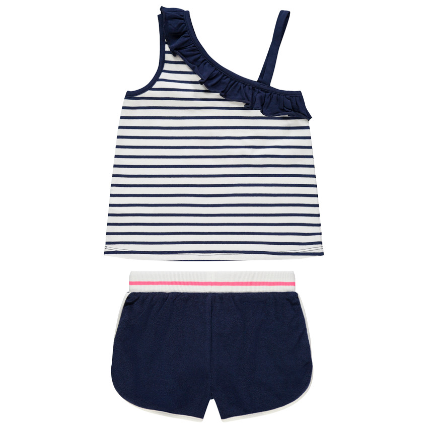 Ensemble avec débardeur asymétrique rayé print Mickey Disney et short  