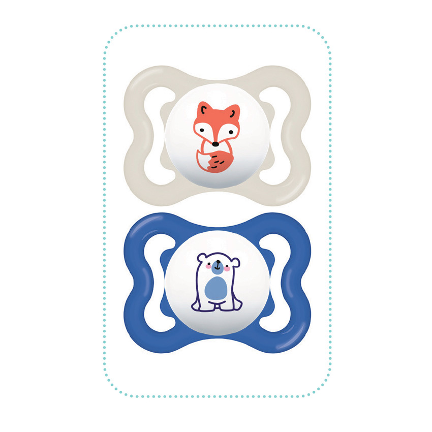 Lot de 2 sucettes SUPREME en silicone 2/6m+ 