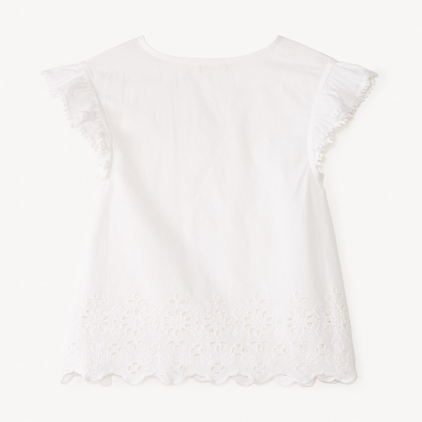 Tunique manches courtes en voile fantaisie uni pour fille 