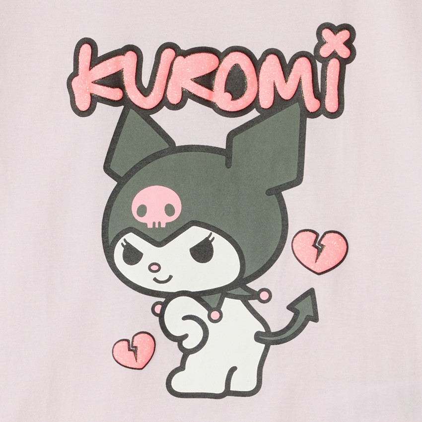 T-shirt manches courtes Kuromi Hello Kitty pour fille 