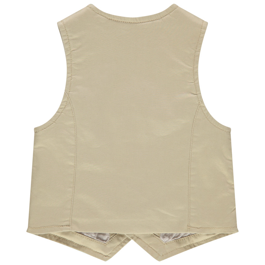 Gilet serveur à doublure rayée et poches 