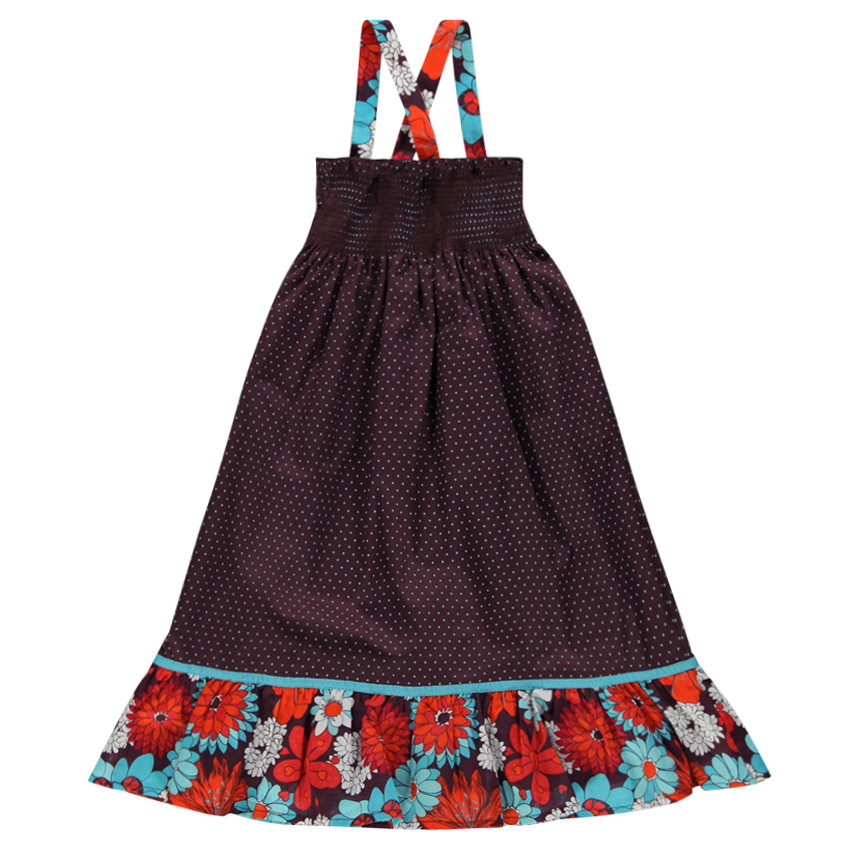 Robe longue à pois et fleurs 