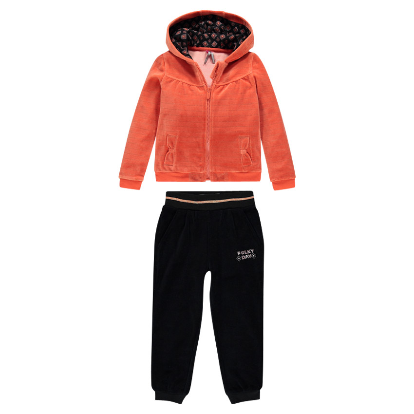 Jogging en velours bicolore 