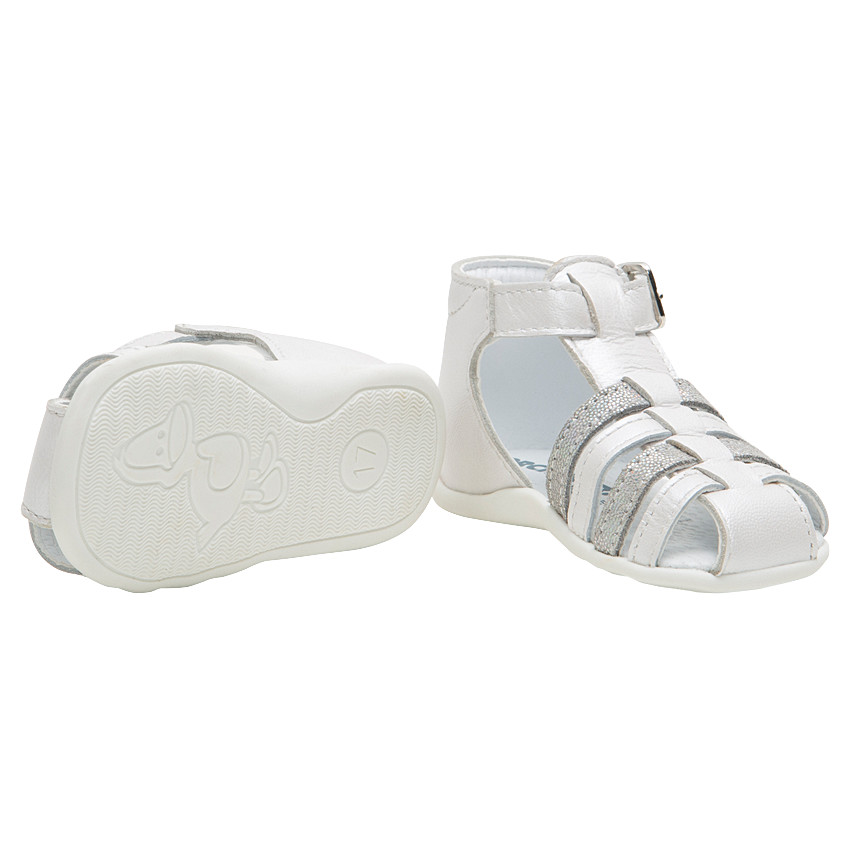 Nu-pieds en cuir avec brides irisées  