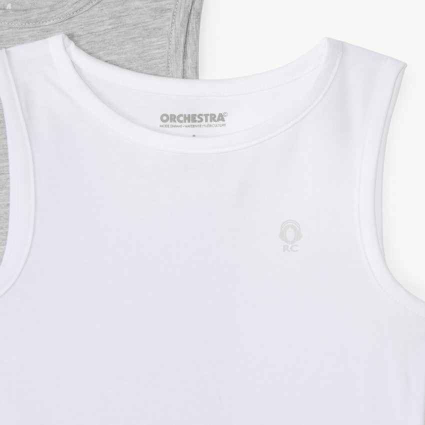 Lot de 3 maillots de corps sans manches unis pour garçon 