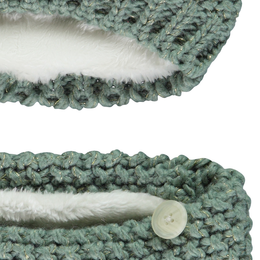 Set bonnet + snood en tricot point de blé et lurex fille 