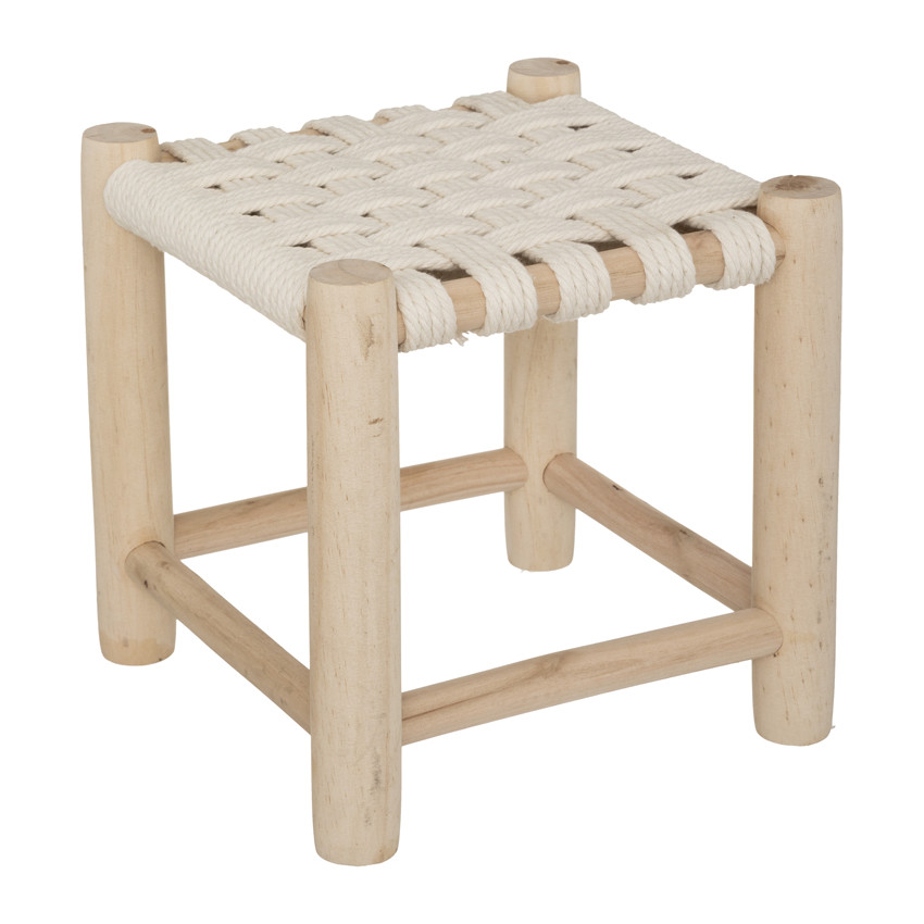 Tabouret pour enfant en pin et coton - Oasis 