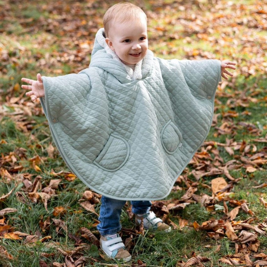 Poncho de voyage - Teddy+Pady jersey - Lunar - 9/36 m - Vert (Bemini) - Image 1
