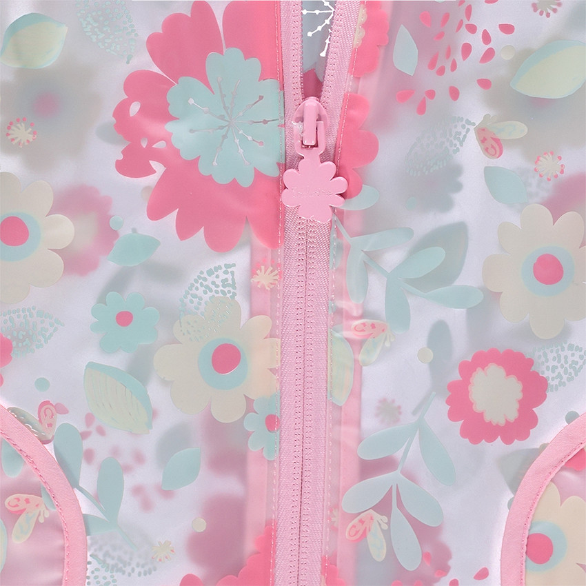 Coupe-vent à capuche et fleurs transparent 