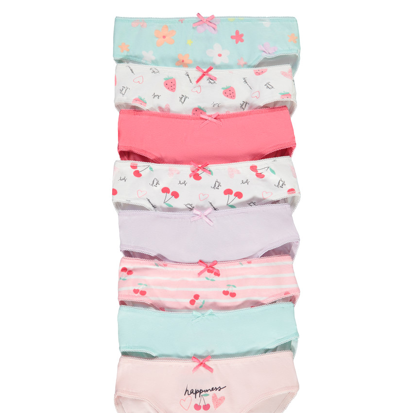 Lot de 8 culottes fantaisie en jersey pour fille 