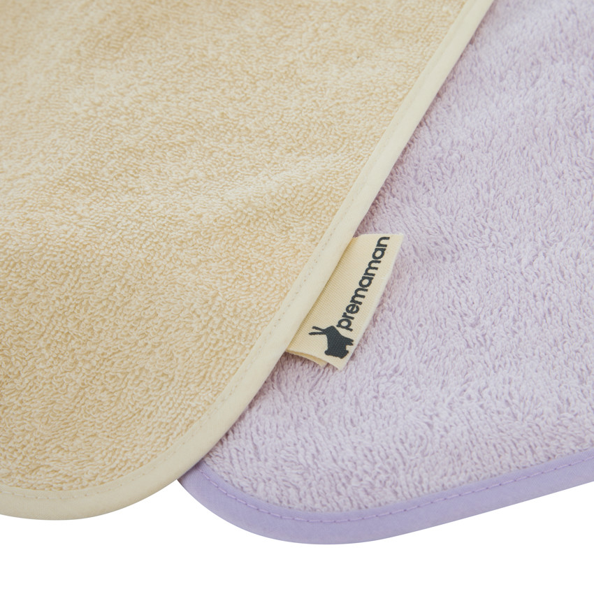 Lot de 3 bavoirs éponge à encolure élastiquée violet 