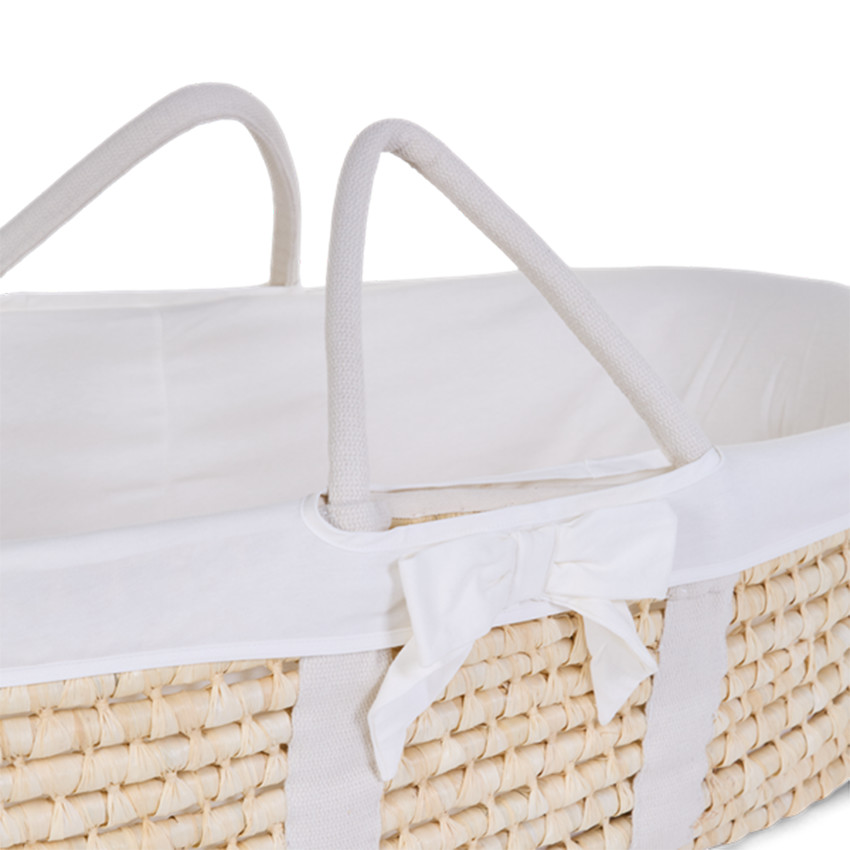 Berceau Panier Moïse + matelas et housse Ecru 