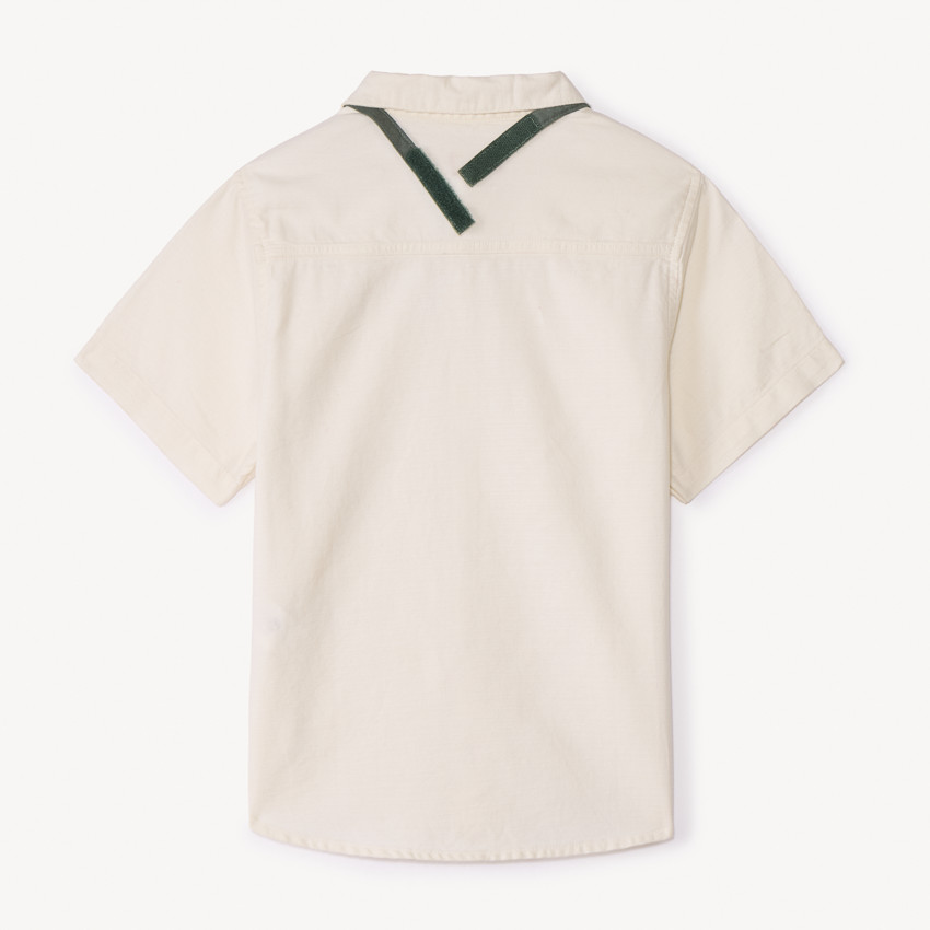 Chemise manches courtes uni avec nœud amovible pour garçon  
