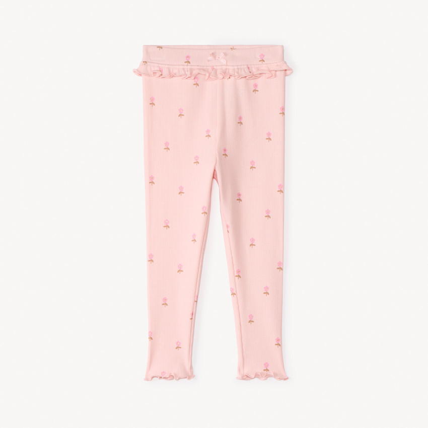 Caleçon côtelé et imprimé à paillettes pour bébé fille