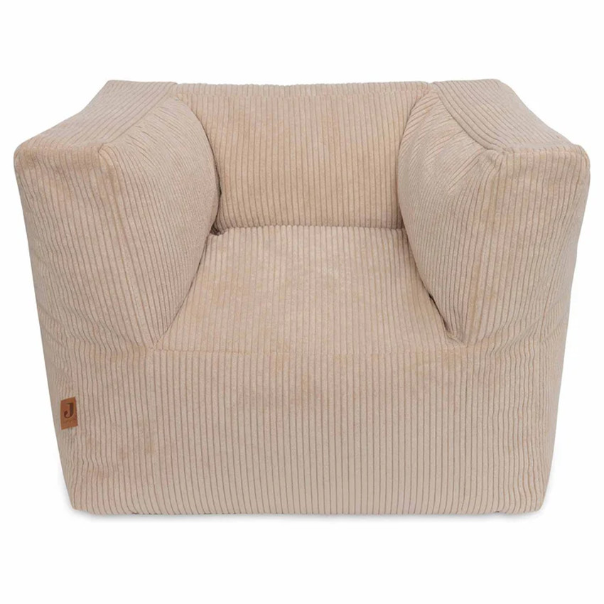 Fauteuil enfant velours côtelé coloris naturel 
