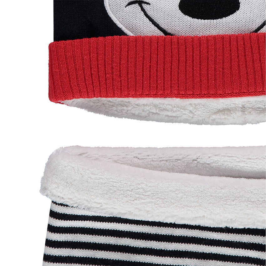 Ensemble bonnet et écharpe motif Minnie Disney doublés sherpa 