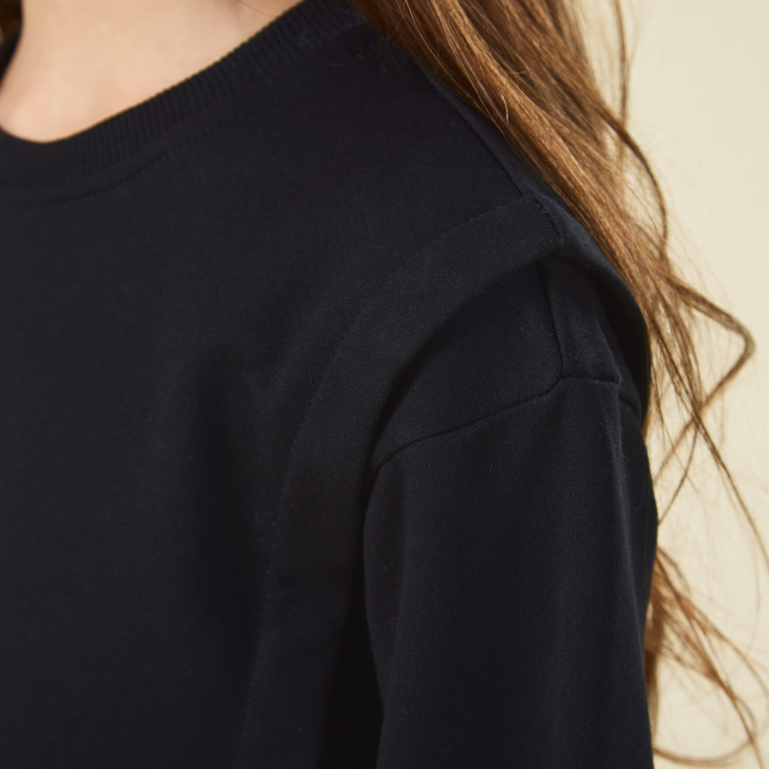 Robe molleton effet 2 en 1 imprimé tacheté pour fille 