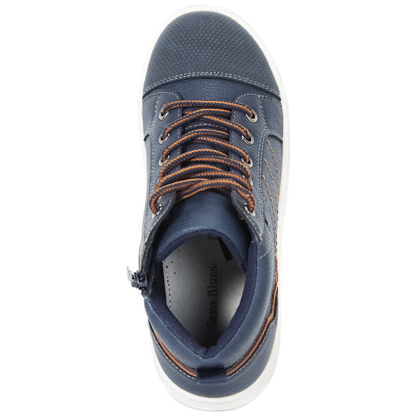 Bottillons marine avec lacets et zip pour garçon 