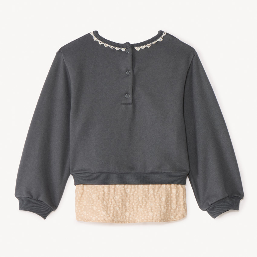 Sweat 2-en-1 en molleton brodé pour bébé fille 