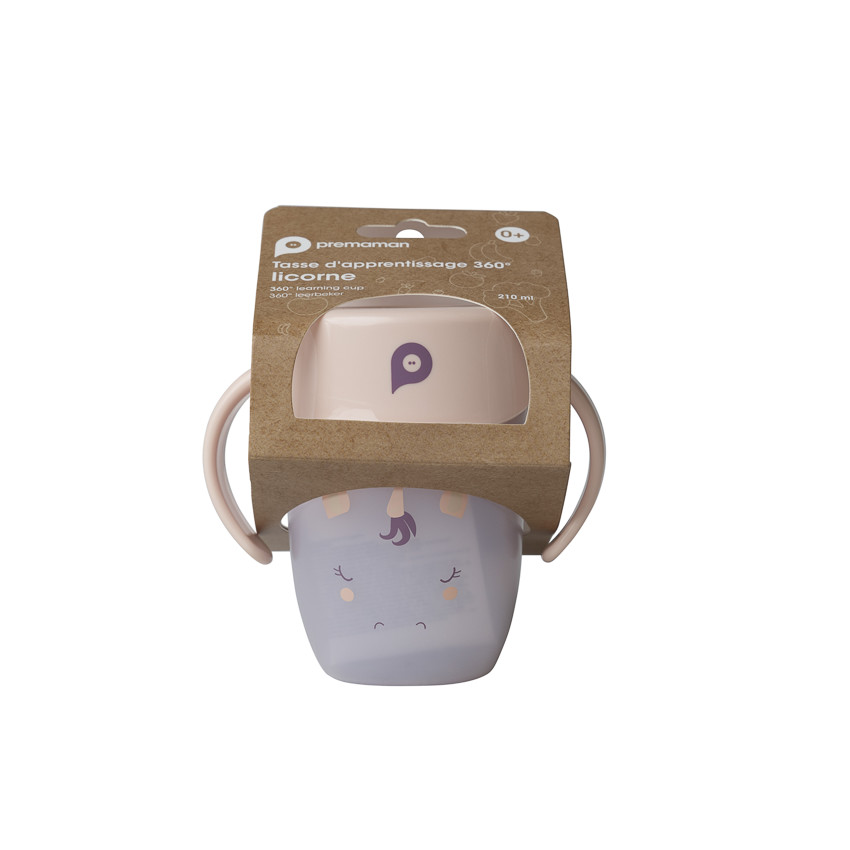tasse d'apprentissage 360° antifuite Licorne beige 