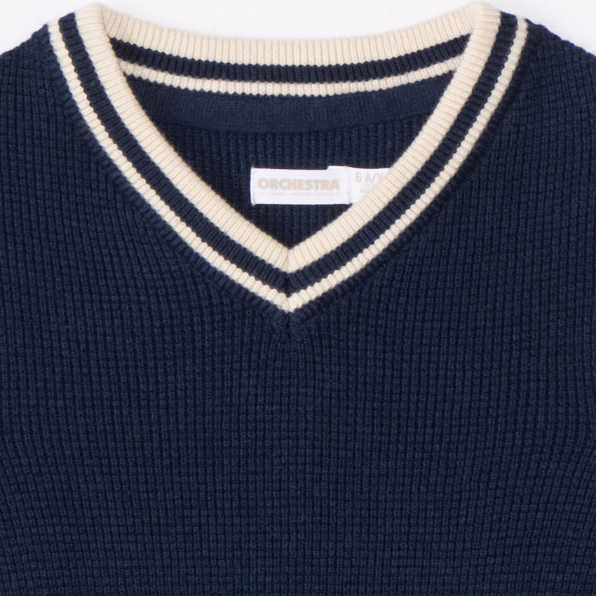 Pull sans manches en tricot uni pour garçon 