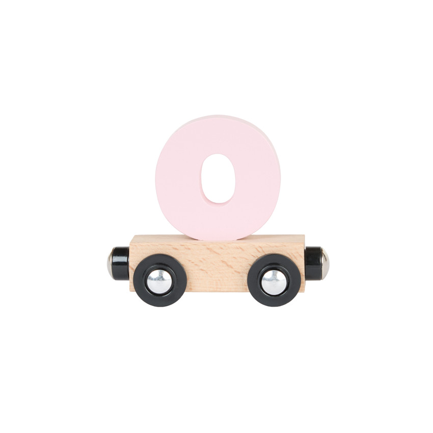 Lettre "O" wagon en bois - bleu 
