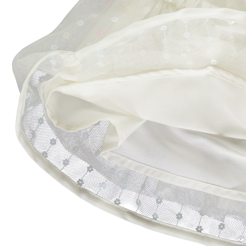 Jupe en tulle volanté avec sequins fleurs irisés pour bébé fille 
