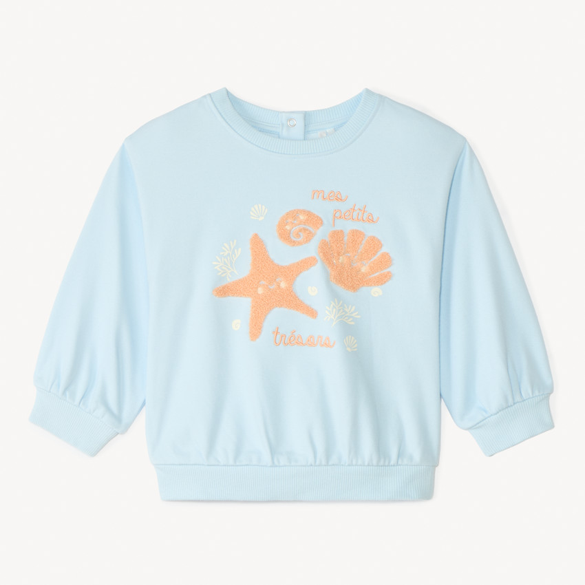 Sweat en molleton motif fantaisie en bouclette pour bébé fille